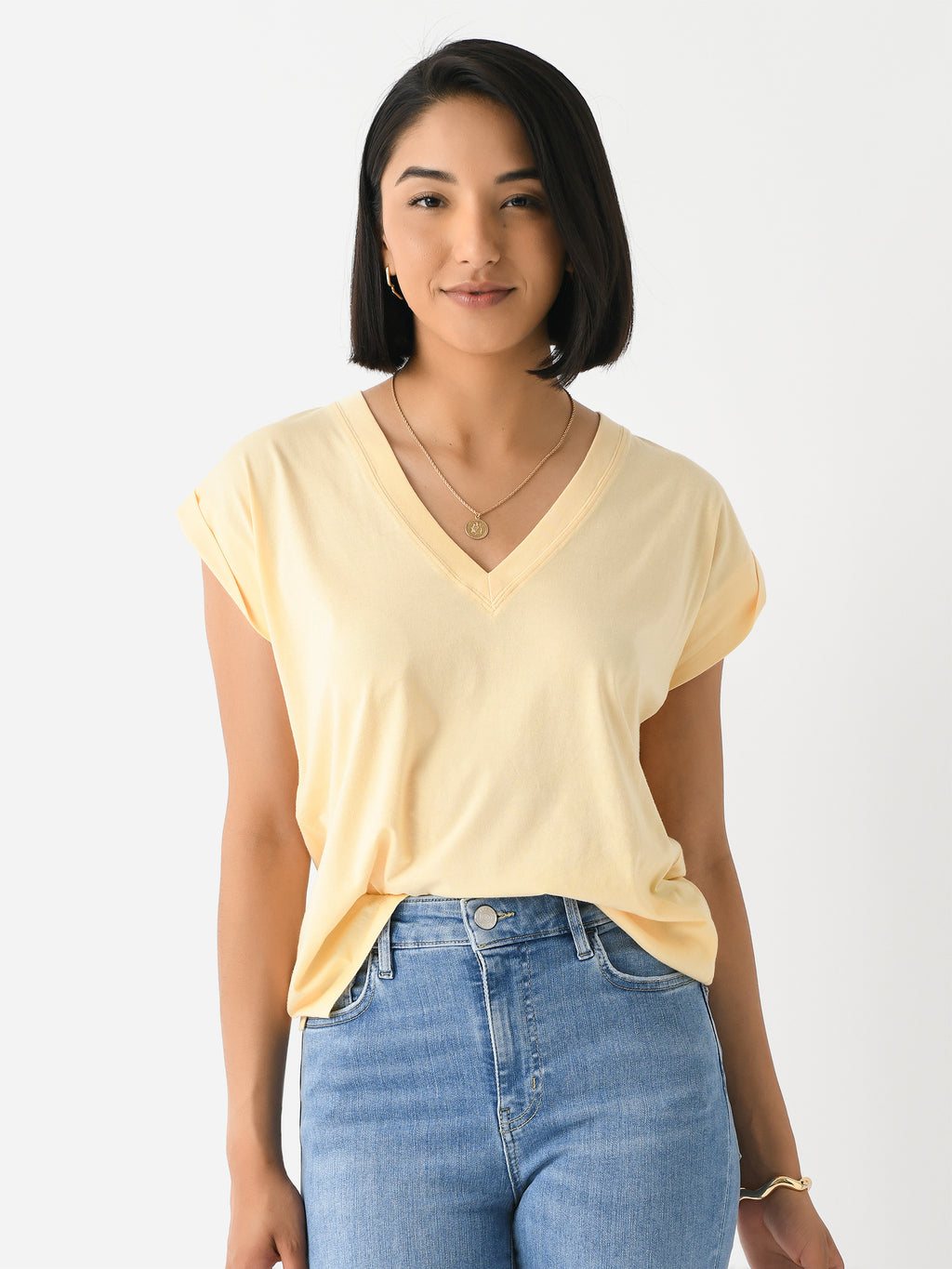 Frame Women's Easy V-Neck Tee - Saint Bernard