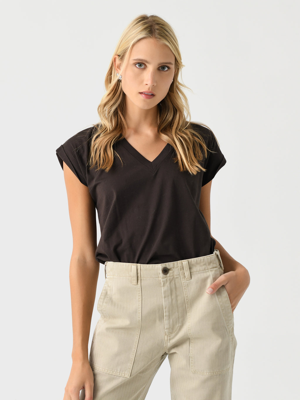 Frame Women's Easy V-Neck Tee - Saint Bernard
