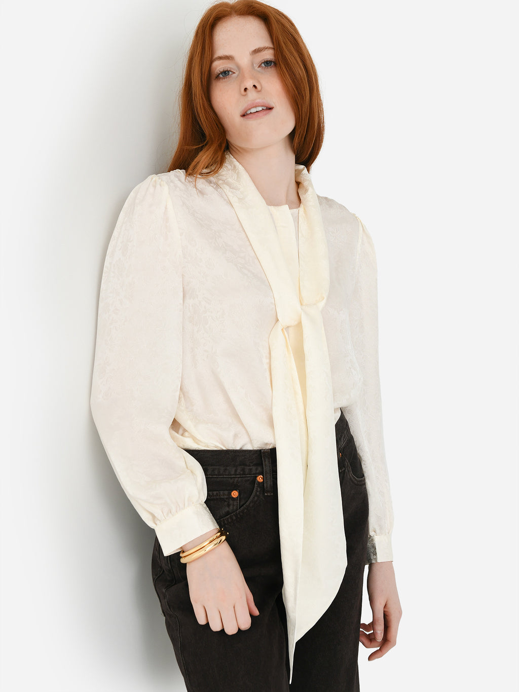 Frame Women's Femme Tie Neck Blouse - Saint Bernard