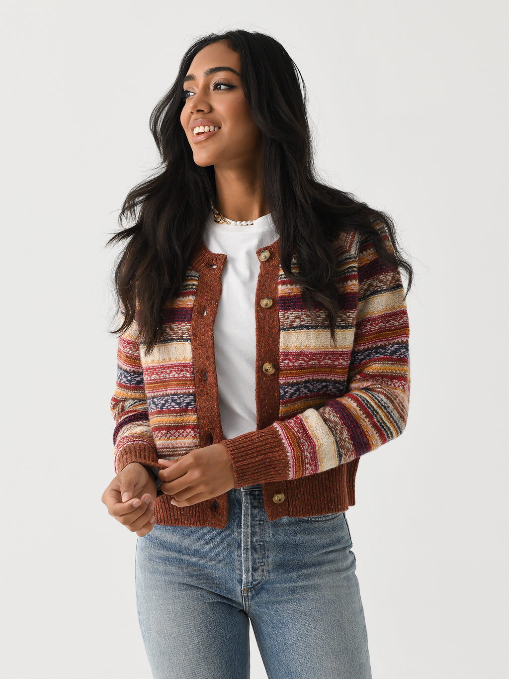 Faherty Brand Women's Marley Fairisle Cardigan - Saint Bernard