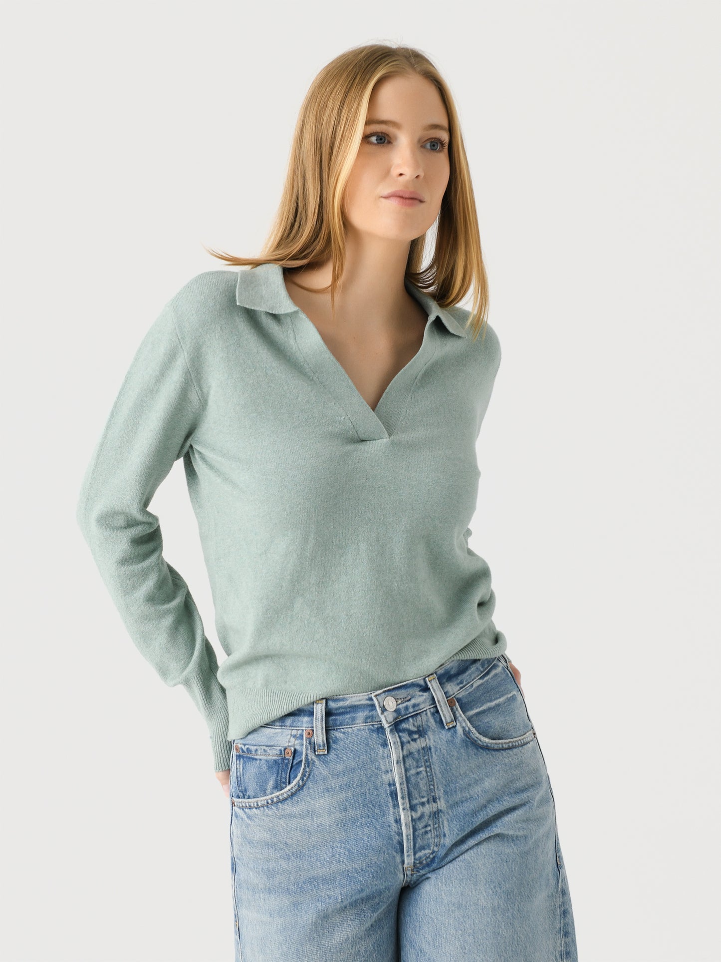 Faherty Brand Women's Jackson Sweater Polo - Saint Bernard
