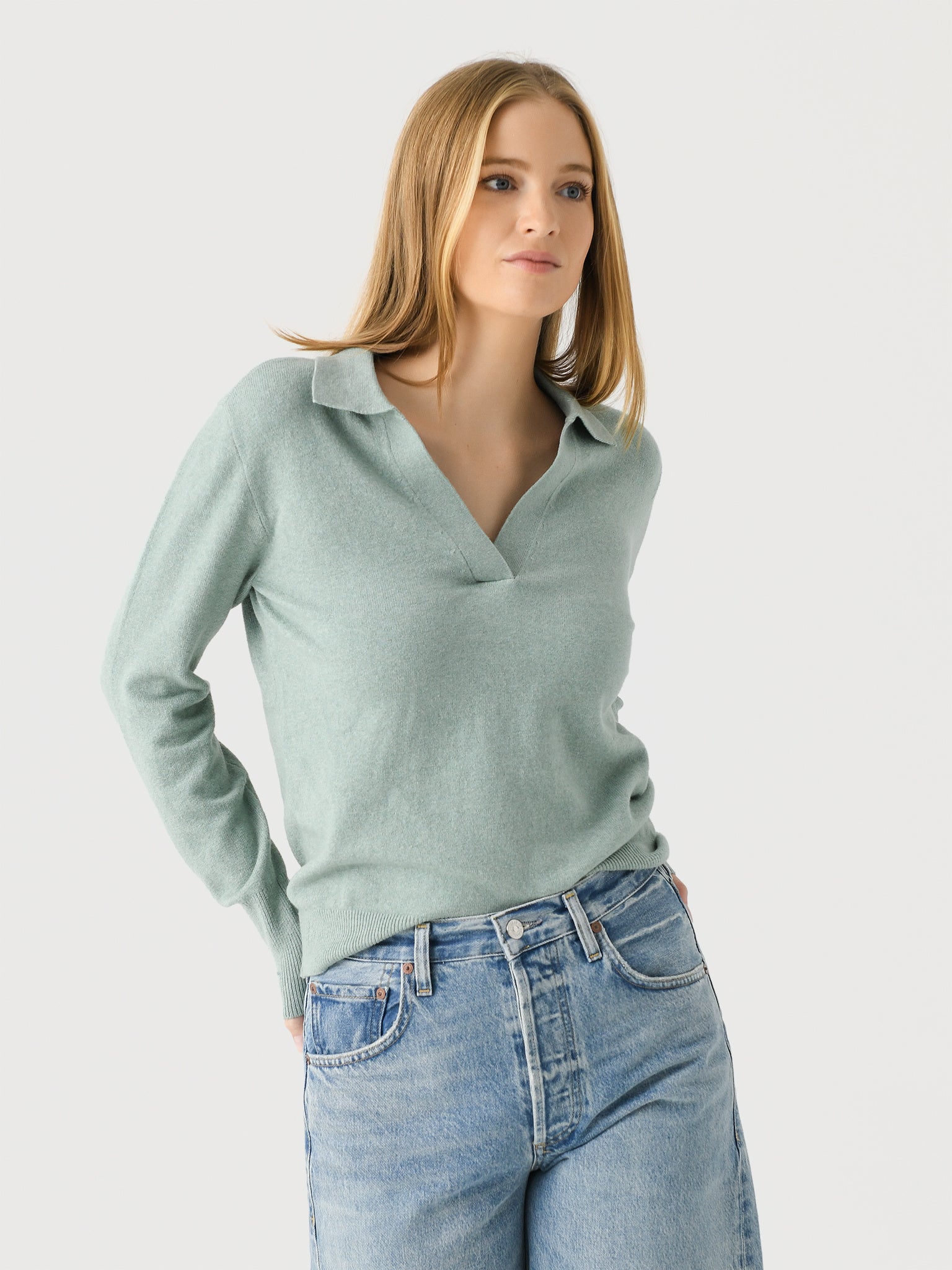 Faherty Brand Women's Jackson Sweater Polo - Saint Bernard