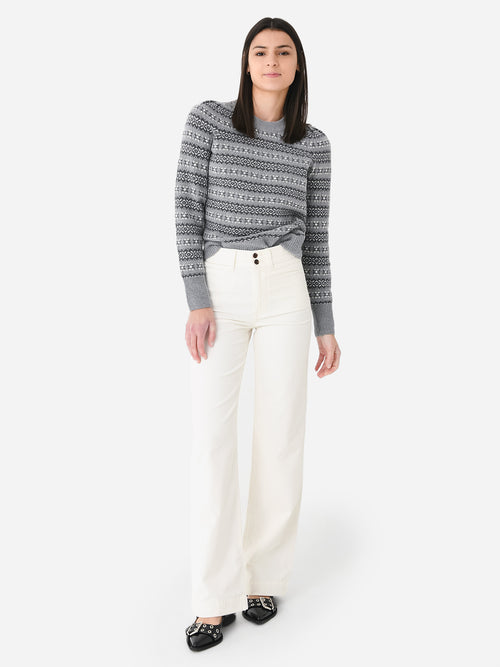 Faherty Brand Women's Highland Fair Isle Puff Sleeve Sweater