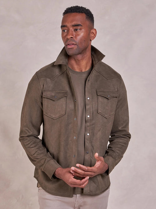 RYE51 Men's The Wyatt Microsuede Shirt Jacket