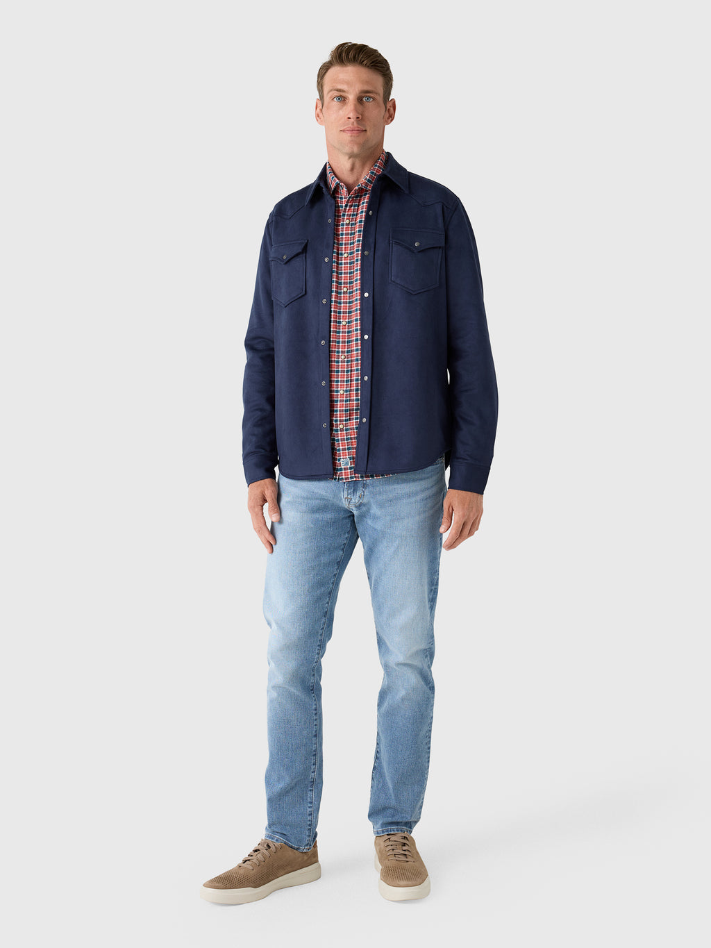 RYE51 Men's The Wyatt Microsuede Shirt Jacket - Saint Bernard