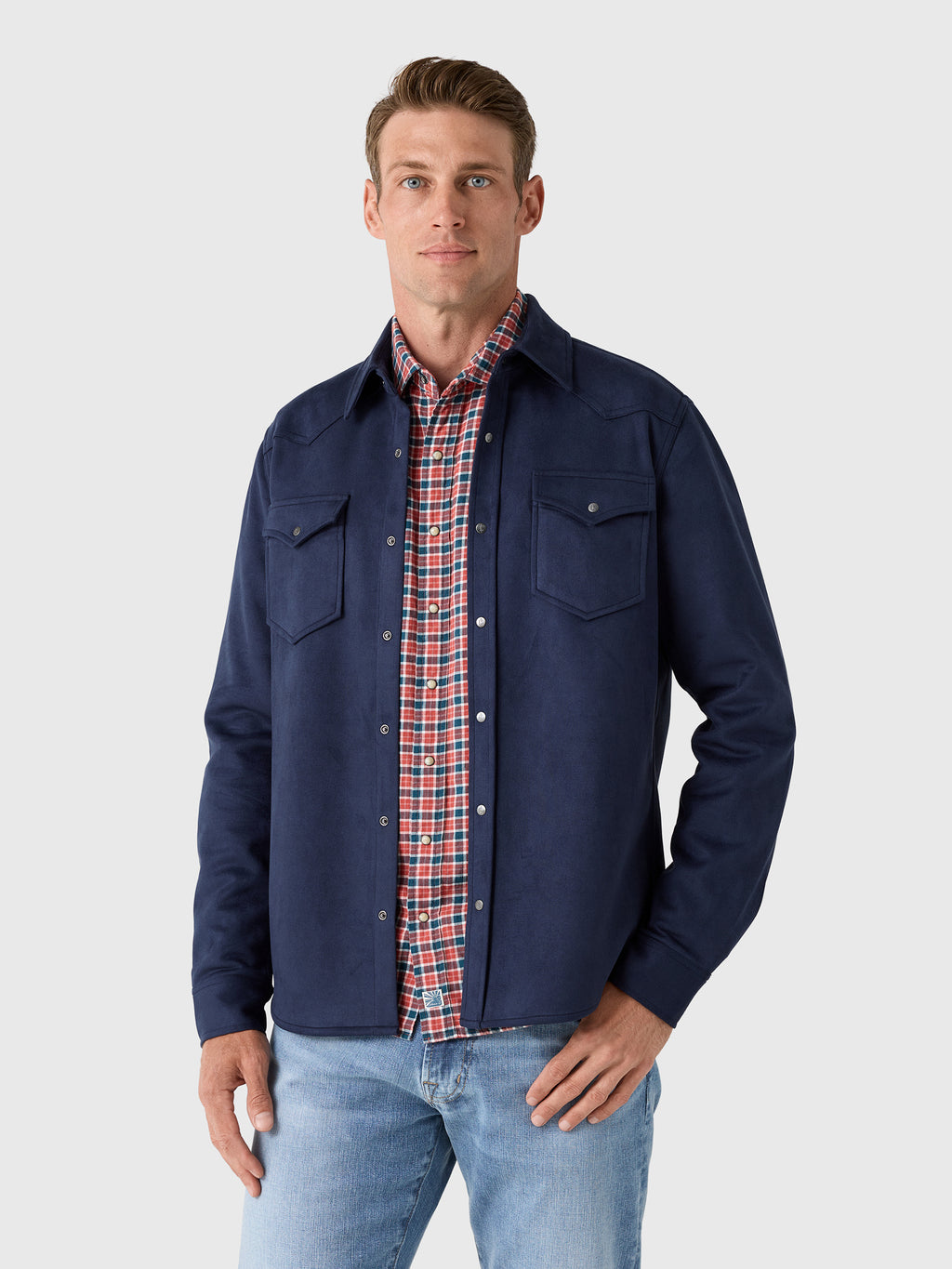 RYE51 Men's The Wyatt Microsuede Shirt Jacket - Saint Bernard