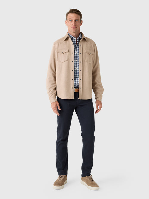 RYE51 Men's The Wyatt Microsuede Shirt Jacket - Saint Bernard