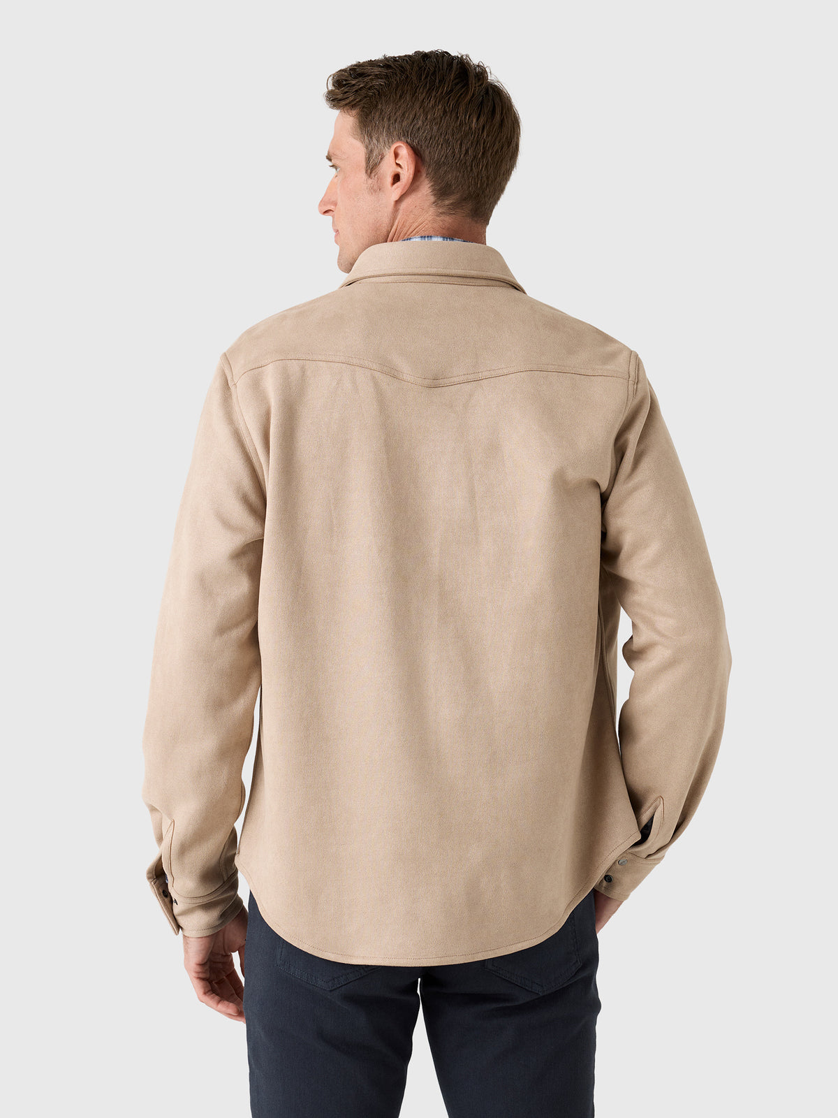 RYE51 Men's The Wyatt Microsuede Shirt Jacket - Saint Bernard