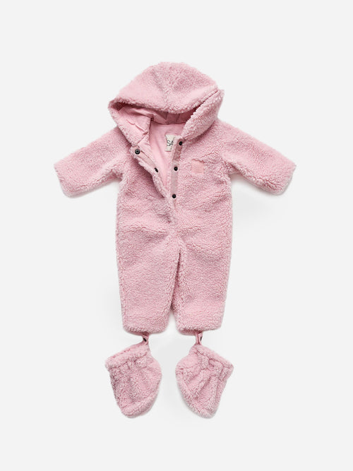 Sam Little Girls' Sherpa Onesie - Saint Bernard