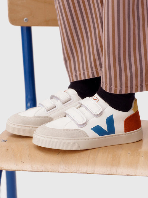 VEJA Kids' Small V-12 Leather Sneaker