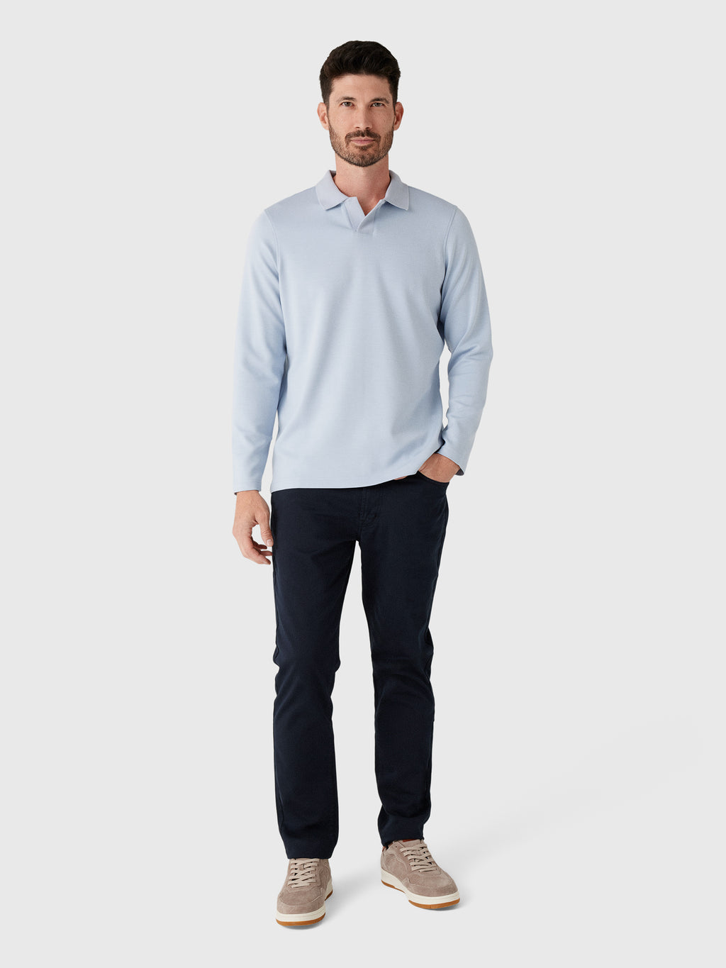 Rye51 Men's The Yates Long Sleeve Polo - Saint Bernard