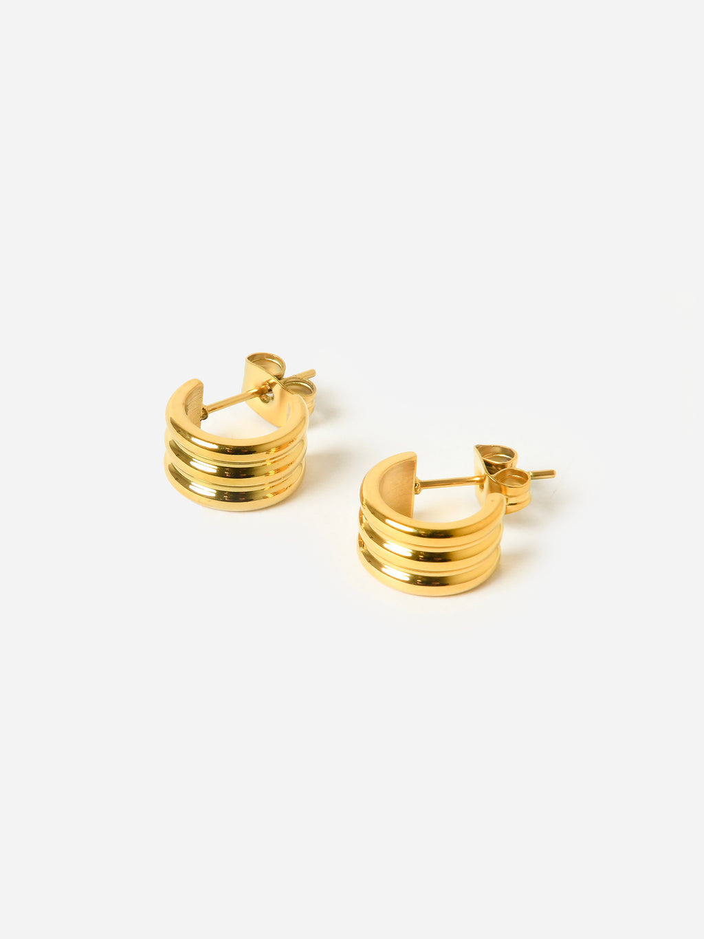 TAI Women's Grooved Huggie Earrings - Saint Bernard