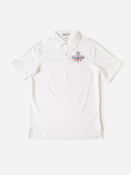 Peter Millar Youth Collection Boys' Texas Rangers World Series Solid Performance Jersey Polo