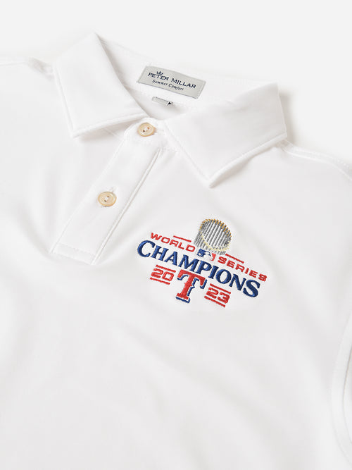 Peter Millar Youth Collection Boys' Texas Rangers World Series Solid Performance Jersey Polo