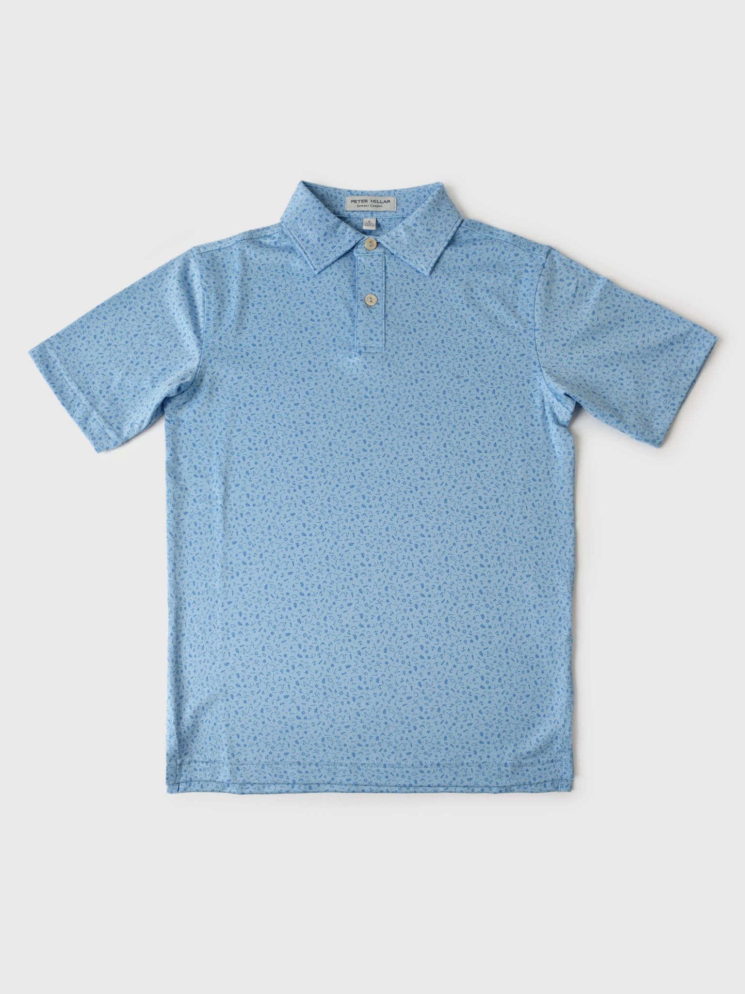 Peter Millar Youth Collection Boys' Marine Navigation Performance Jersey Polo - Saint Bernard