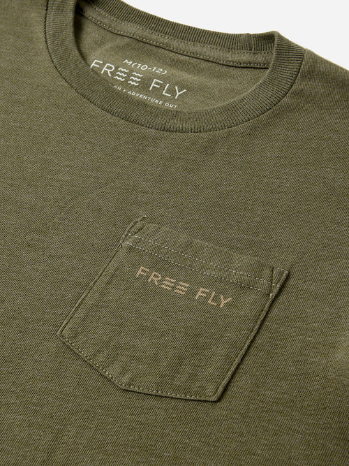 Free Fly Boys' Redfish Camo Pocket Tee