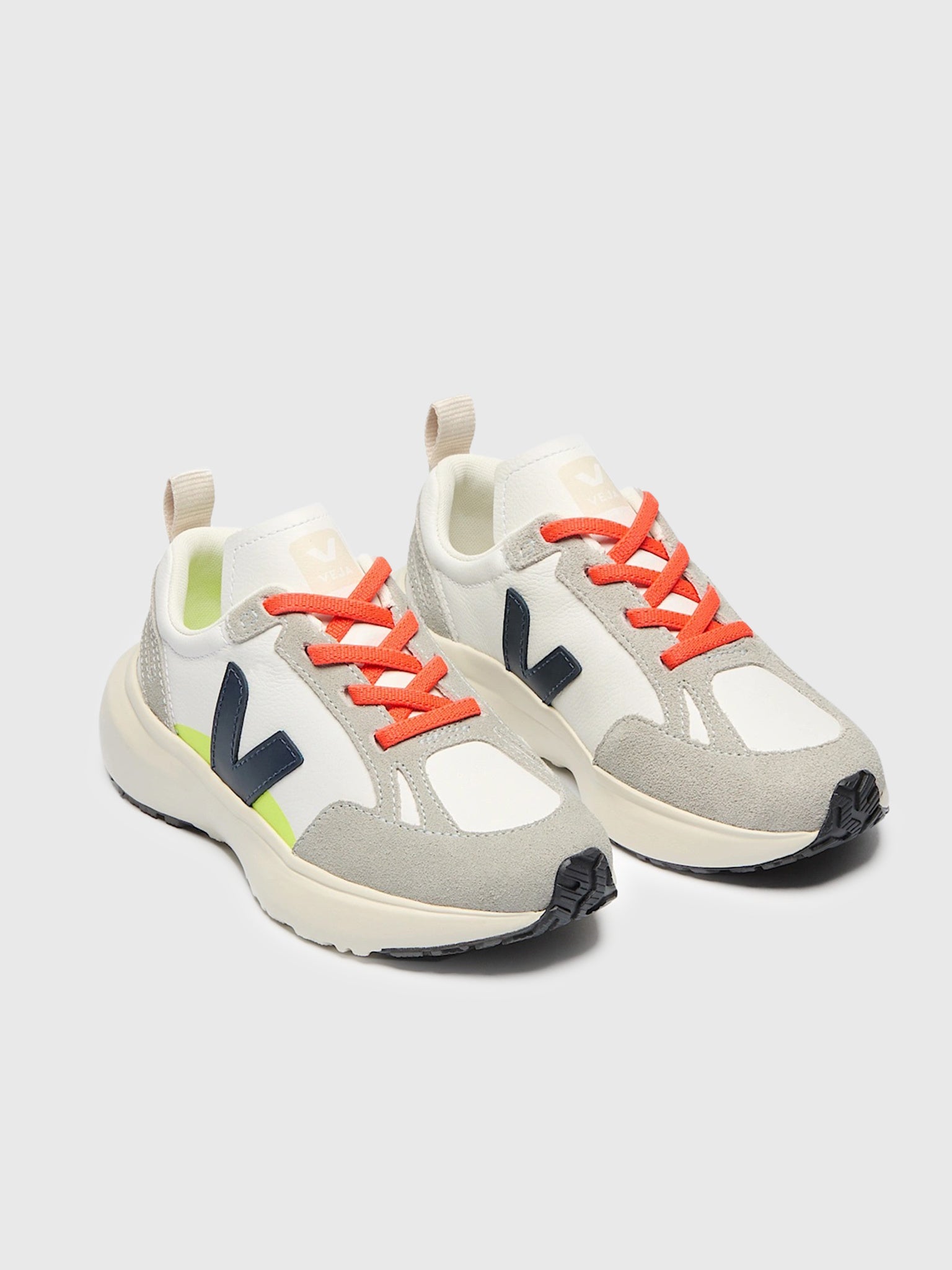VEJA Kids' Small Canary Elastic Laces Leather Sneaker - Saint Bernard