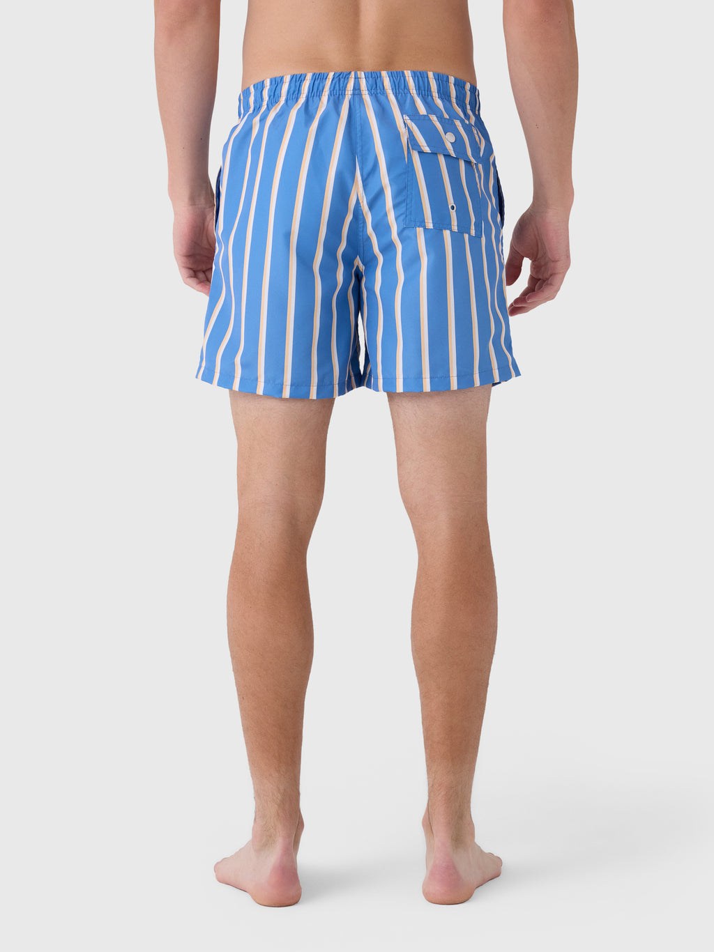 Bather Men's Yellow & White Fine Stripe Swim Trunk - Saint Bernard