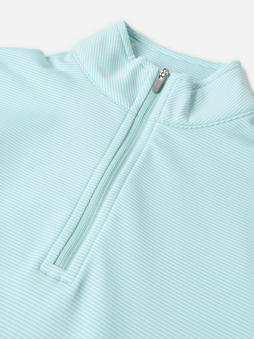 Peter Millar Youth Collection Boys' Perth Sugar Stripe Performance Quarter-Zip