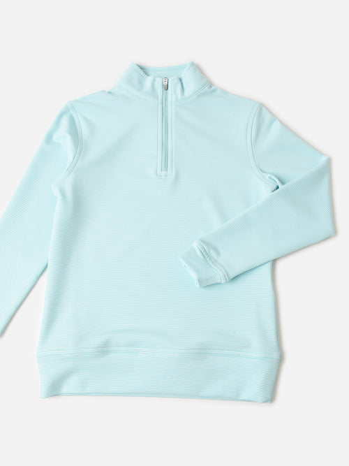 Peter Millar Youth Collection Boys' Perth Sugar Stripe Performance Quarter-Zip