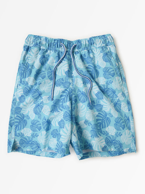 Peter Millar Youth Collection Boys' Linework Monstera Swim Trunk