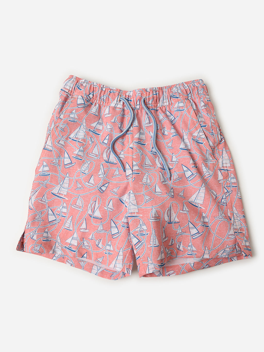 Peter Millar Youth Collection Boys' Boats And Ropes Swim Trunk - Saint Bernard