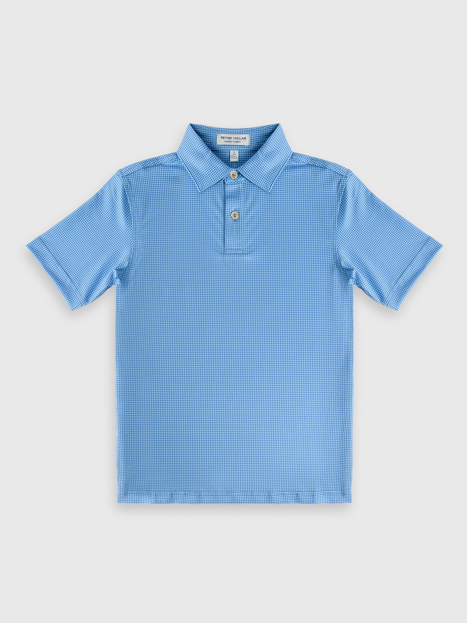 Peter Millar Youth Collection Boys' Gingham Performance Jersey Polo - Saint Bernard