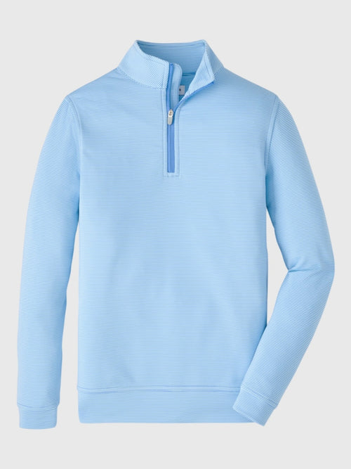 Peter Millar Youth Collection Boys' Perth Sugar Stripe Performance Quarter-Zip