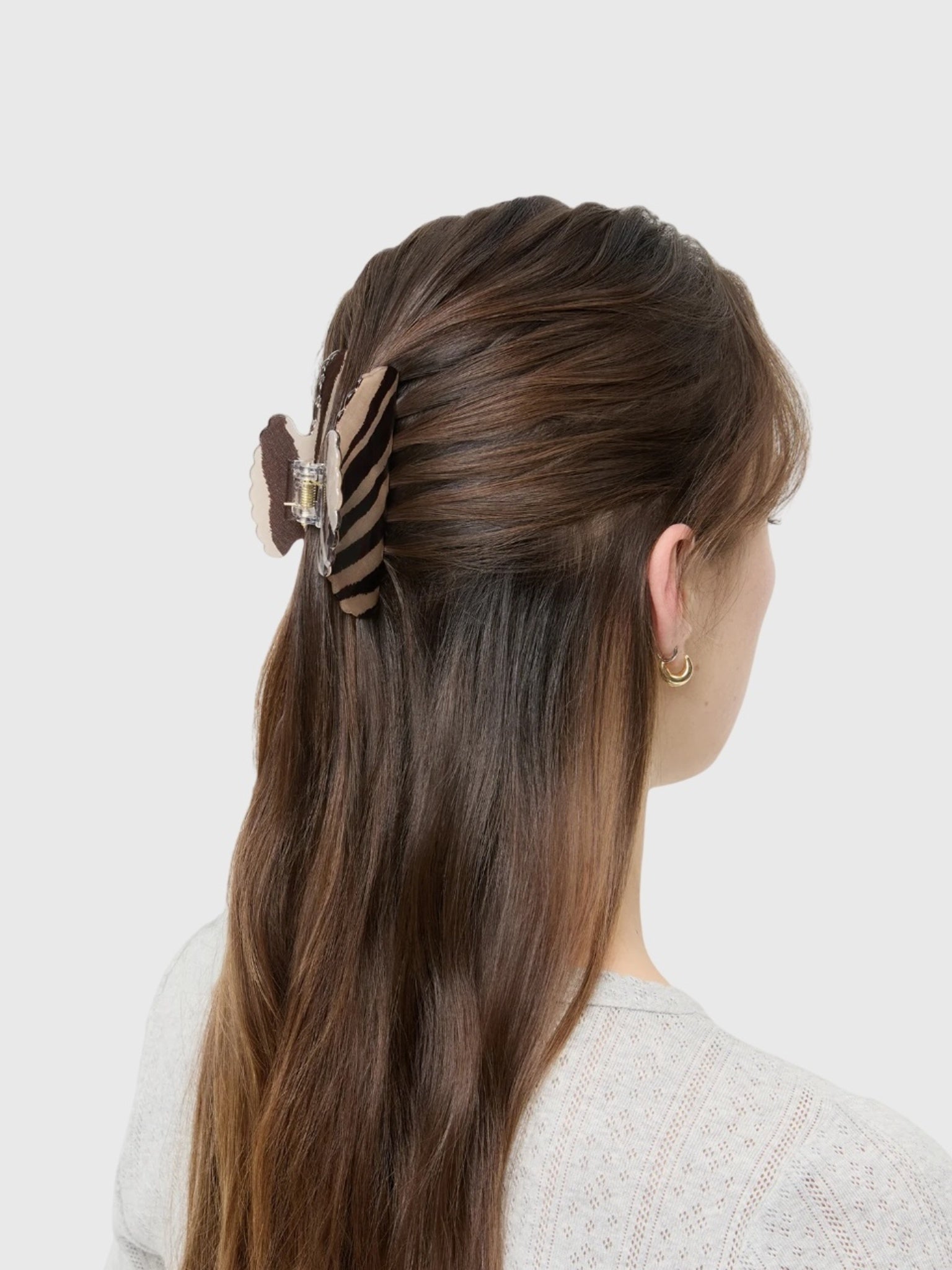 Loeffler Randall Yuri Zebra Hair Clip Set - Saint Bernard