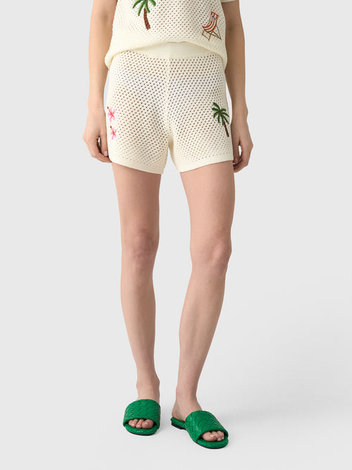 MC2 Saint Barth Women's Yvette Embroidered Knit Short