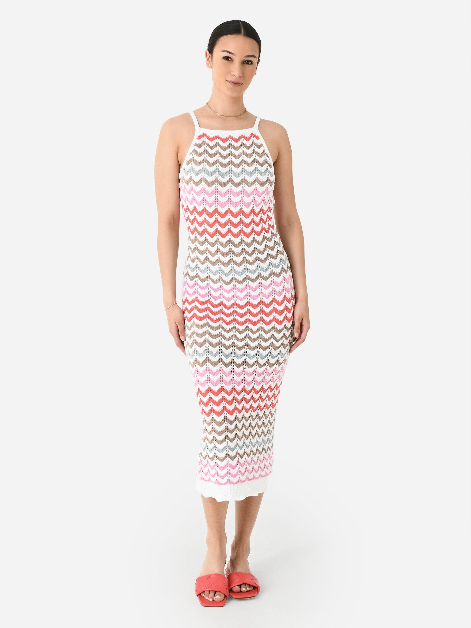 Z Supply Women's Camille Stripe Crochet Midi Dress - Saint Bernard