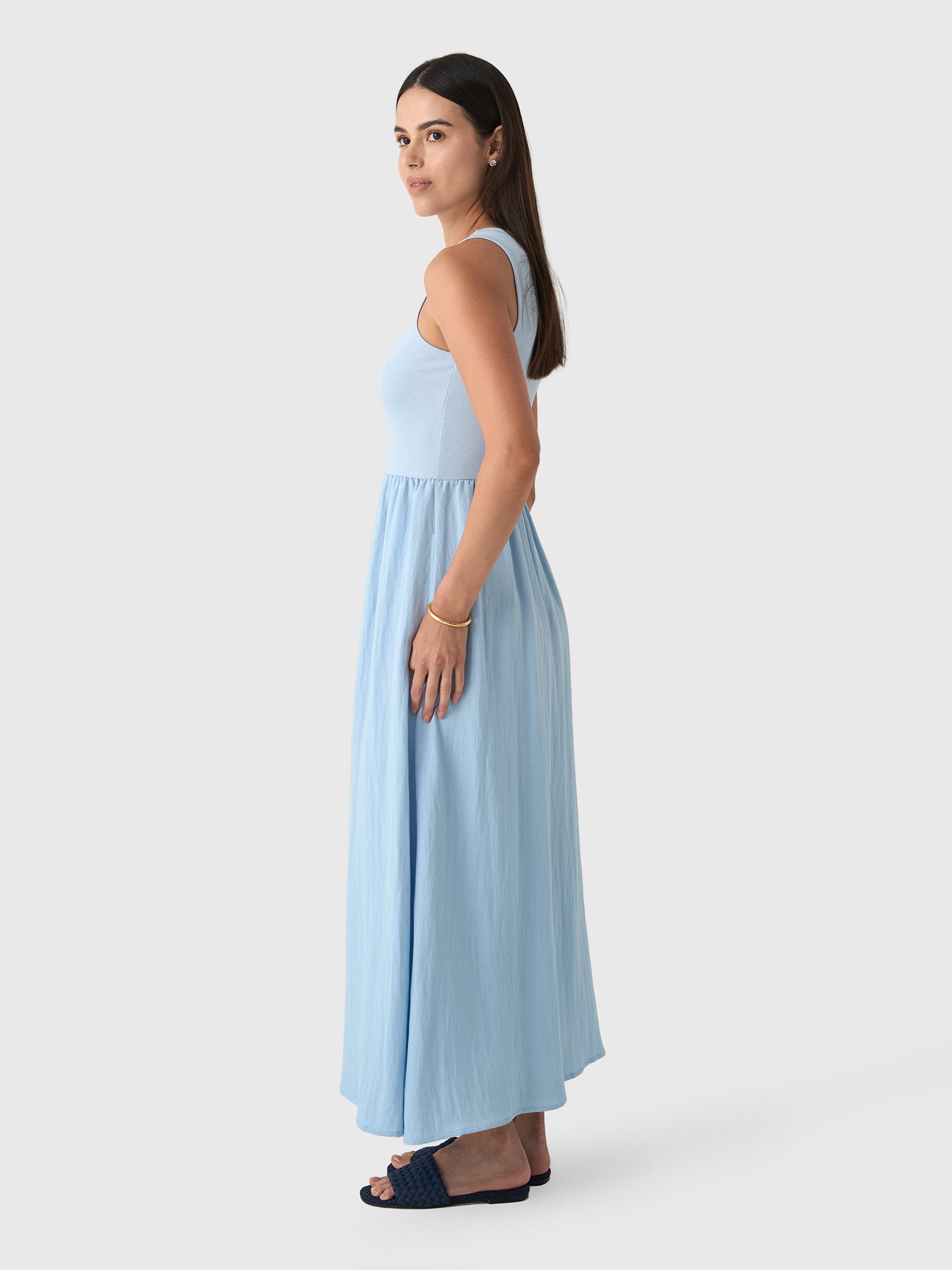 z supply leira midi dress Z Supply Charlotte Midi Dress in Blue Light XS