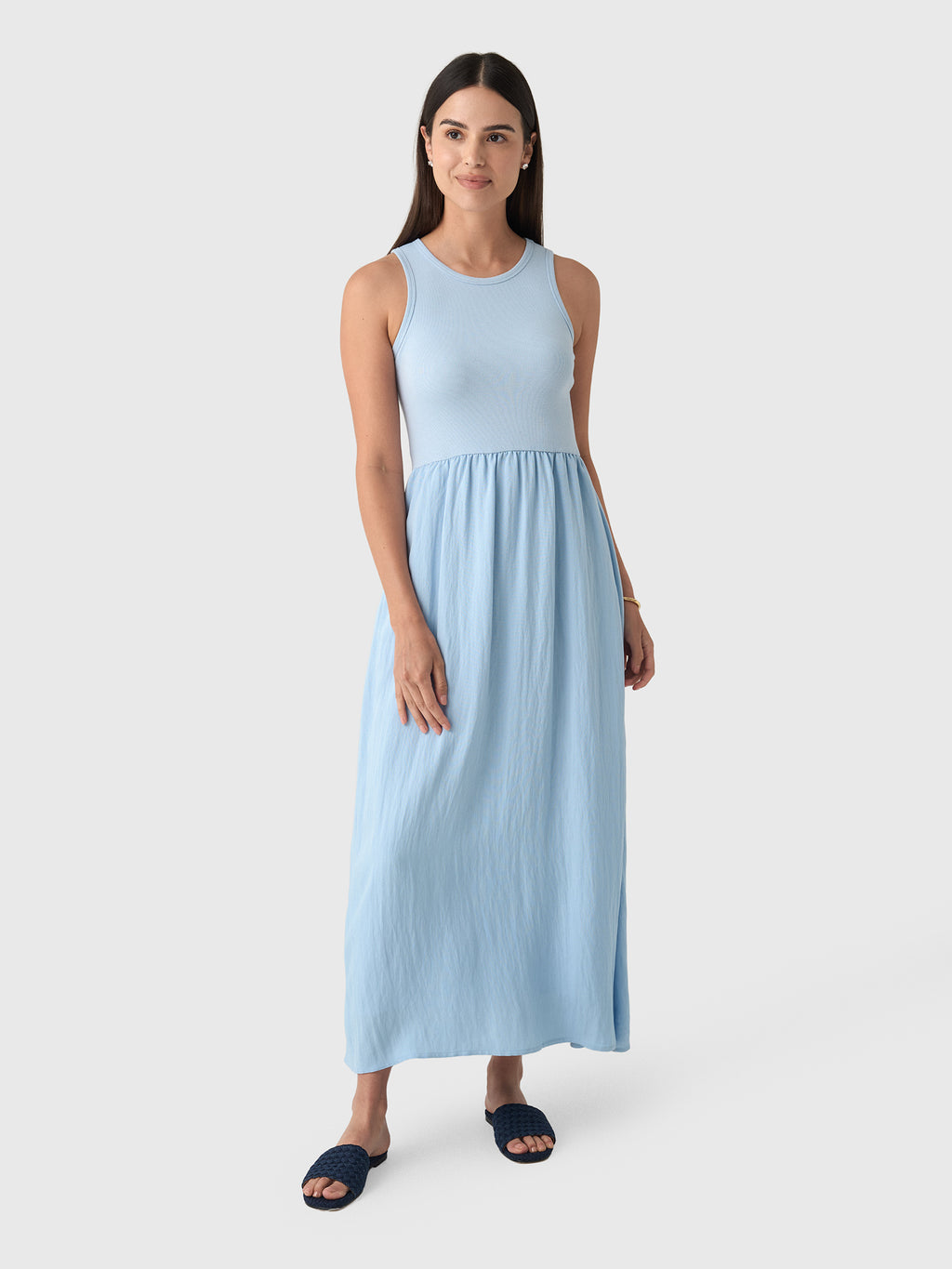 charlotte midi dress Z Supply Charlotte Midi Dress in Blue Light XS