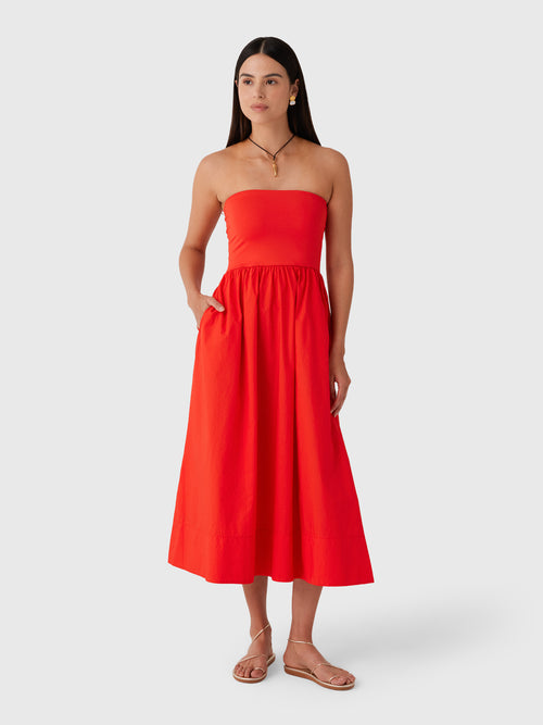 Z Supply Women's Sunsought Strapless Midi Dress