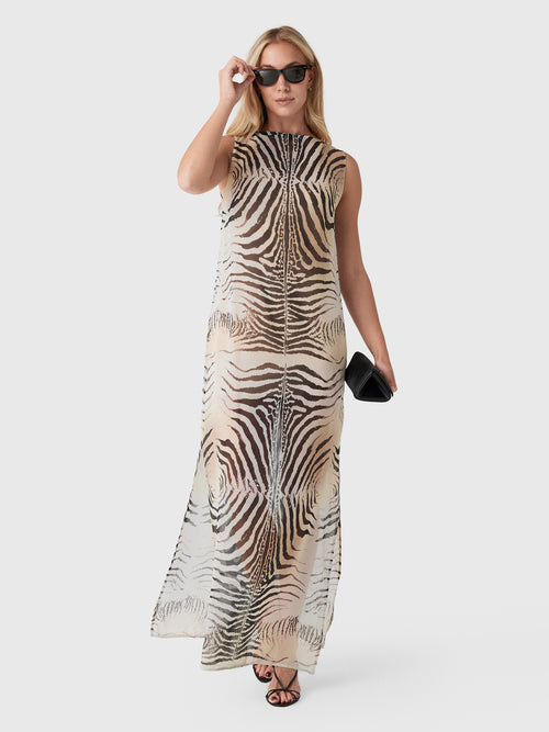 Paris Georgia Women's Zebra Slip Dress - Saint Bernard