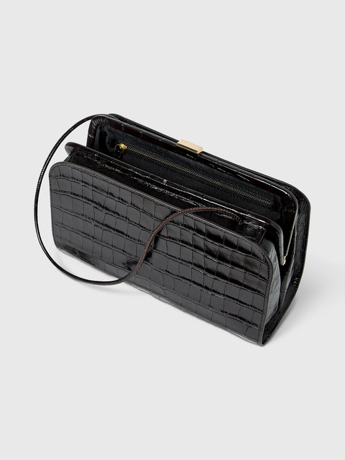 Loeffler Randall Zella Crocodile Leather Clutch