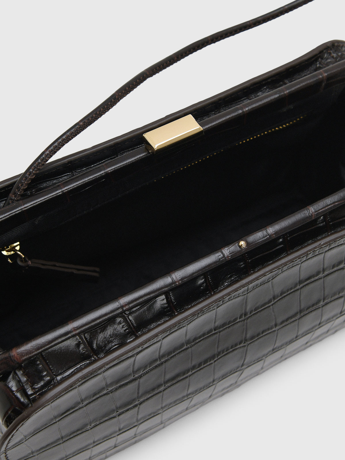 Loeffler Randall Zella Crocodile Leather Clutch - Saint Bernard