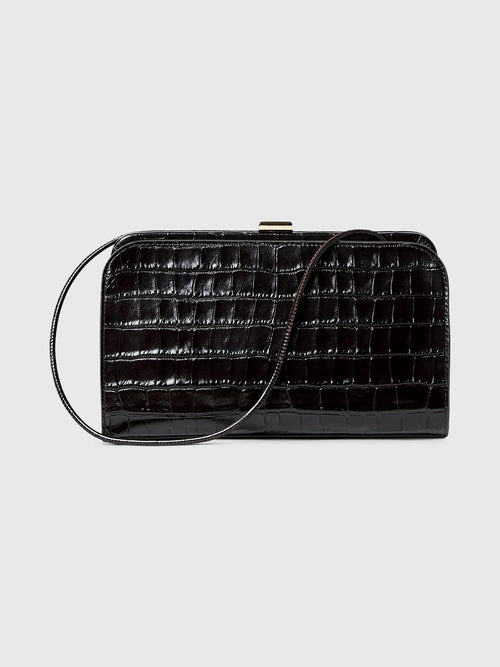 Loeffler Randall Zella Crocodile Leather Clutch
