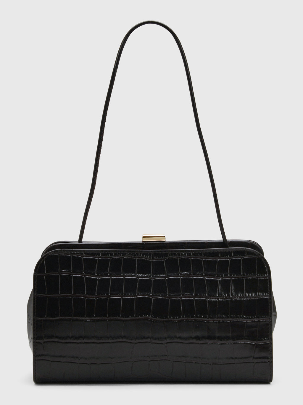 Loeffler Randall Zella Crocodile Leather Clutch - Saint Bernard