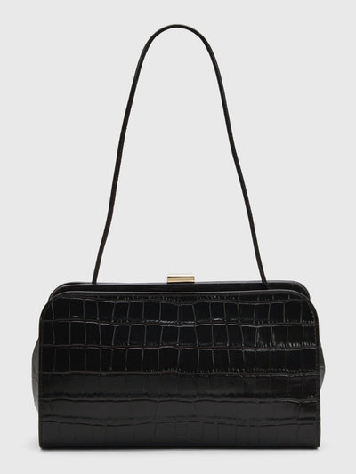 Loeffler Randall Zella Crocodile Leather Clutch - Saint Bernard