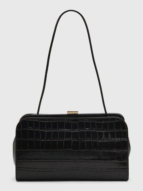 Loeffler Randall Zella Crocodile Leather Clutch