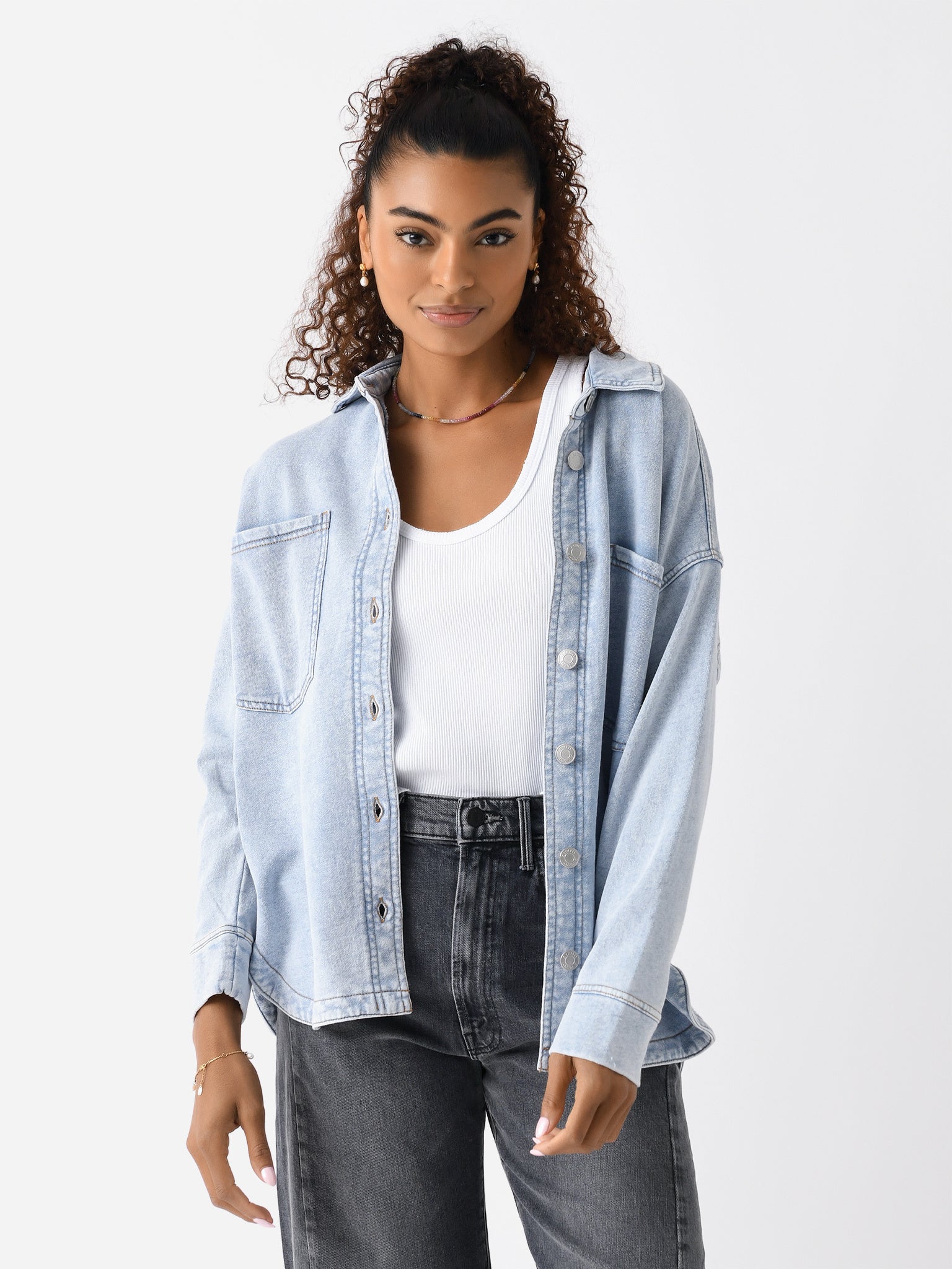 Z Supply Women's All Day Knit Denim Jacket - Saint Bernard
