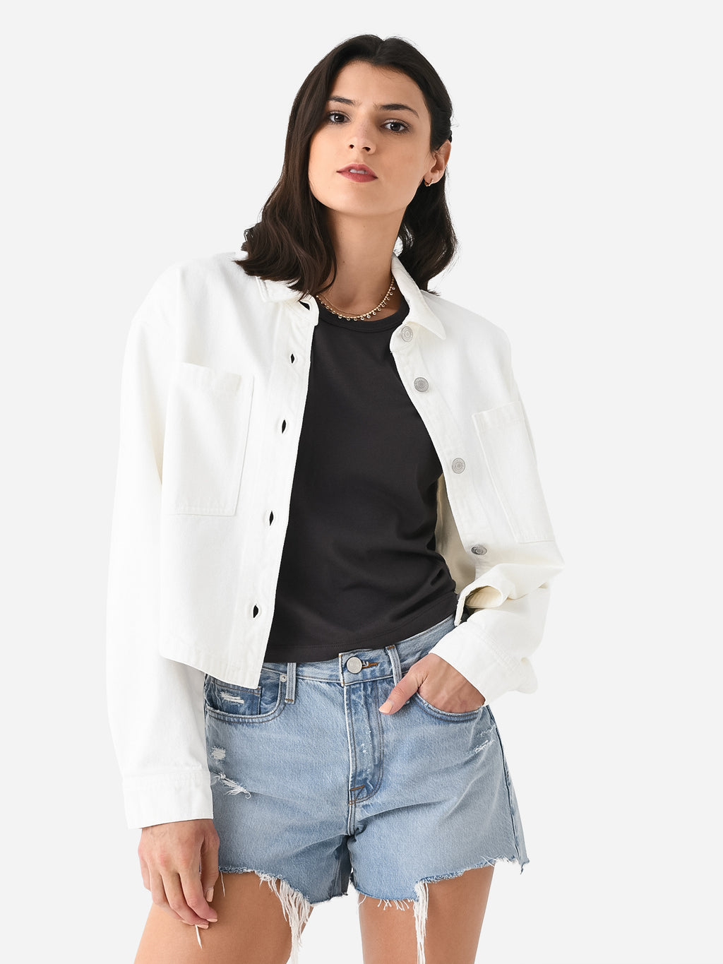 Z Supply Women's All Day Cropped Denim Jacket - Saint Bernard