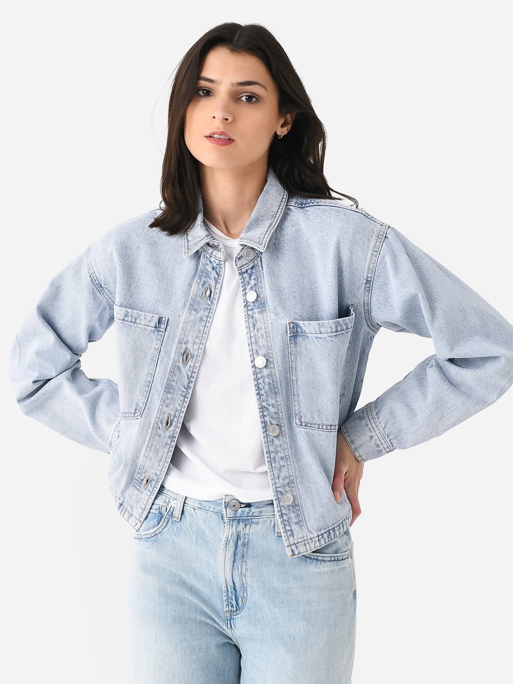 Z Supply Women's All Day Cropped Denim Jacket - Saint Bernard