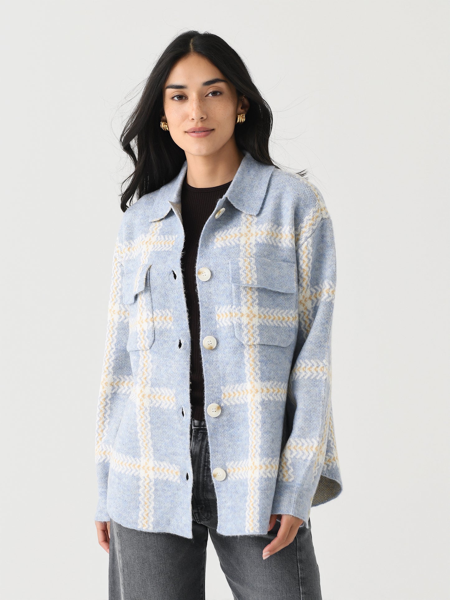 Z Supply Women's Tyler Plaid Sweater Jacket - Saint Bernard