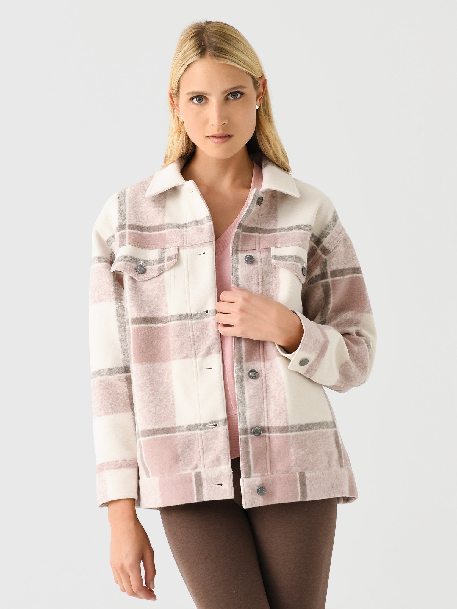 Z Supply Women's Preston Knit Plaid Jacket - Saint Bernard
