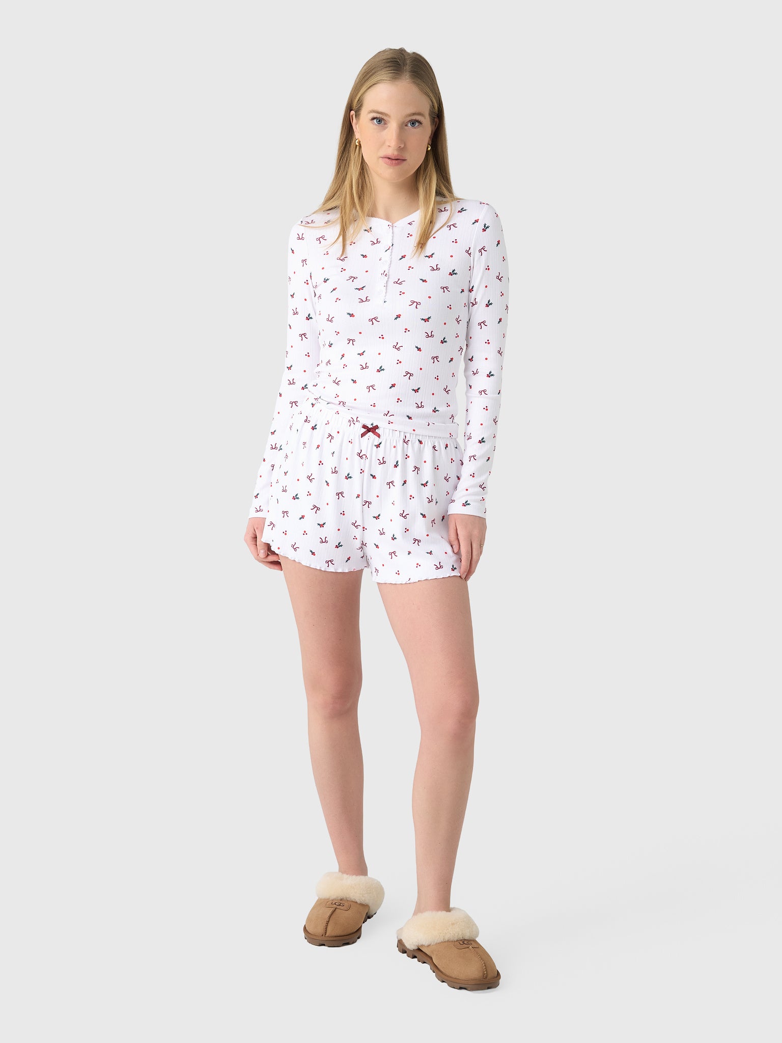 トップス holly Z Supply Women's Holly Long Sleeve Pointelle Top - High Country