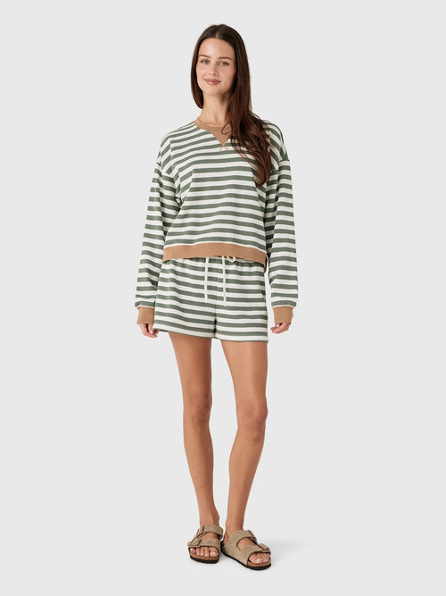Z Supply Women's Low Key Stripe Short - Saint Bernard