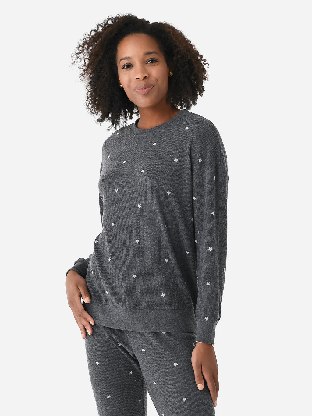 Z Supply Women's Cozy Days Star Thermal Sweatshirt - Saint Bernard