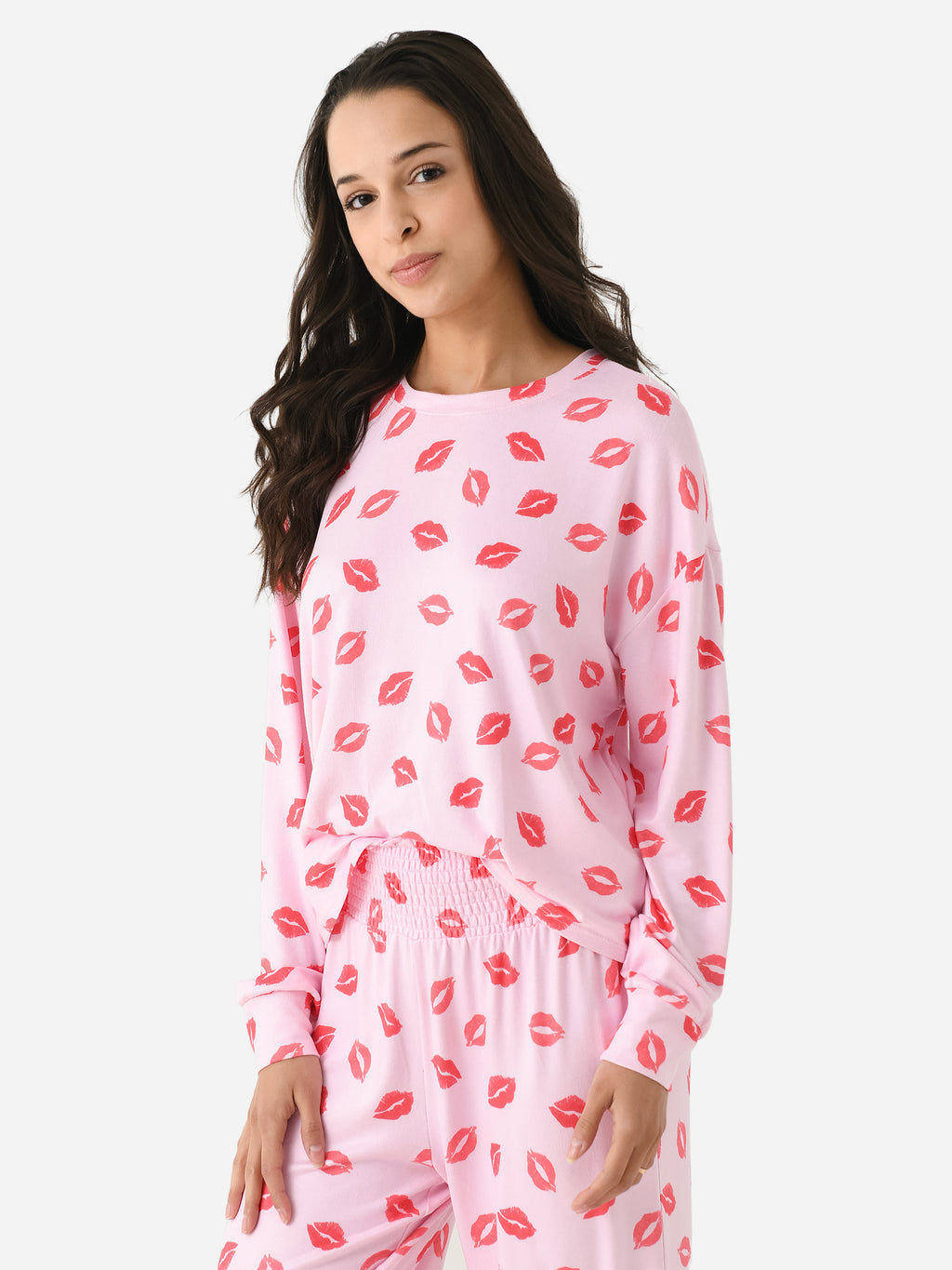 Z Supply Women's Pucker Up Kisses Long Sleeve Top - Saint Bernard